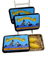 Load image into Gallery viewer, Tin of two "Sardines" 100% Pure Minnesota Beeswax for conditioning/waterproofing thread