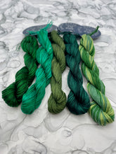 Load image into Gallery viewer, Planet Earth Handpainted Variegated Greens 6 ply silk