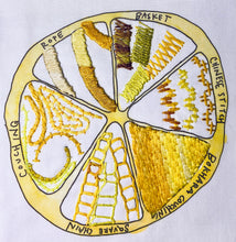 Load image into Gallery viewer, Yellow Citrus Embroidery Sampler