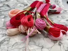 Load image into Gallery viewer, Cosmo Embroidery Floss Pinks, Dusty Rose, and Reddish Pinks