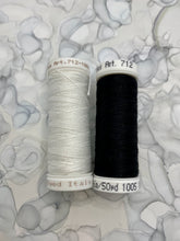 Load image into Gallery viewer, Black and White set of Sulky Solid Cotton Thread - 12wt.