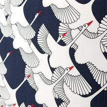 Load image into Gallery viewer, "Cranes" Large 100% Cotton Shantung Bento/Furoshiki Wrapping Cloth from Japan
