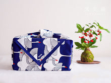 Load image into Gallery viewer, "Cranes" Large 100% Cotton Shantung Bento/Furoshiki Wrapping Cloth from Japan
