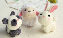 Load image into Gallery viewer, Needle Felting Kit - 3 cute animals - panda, sheep, and rabbit
