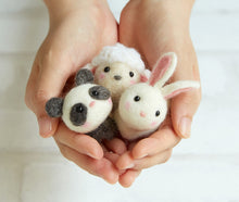 Load image into Gallery viewer, Needle Felting Kit - 3 cute animals - panda, sheep, and rabbit
