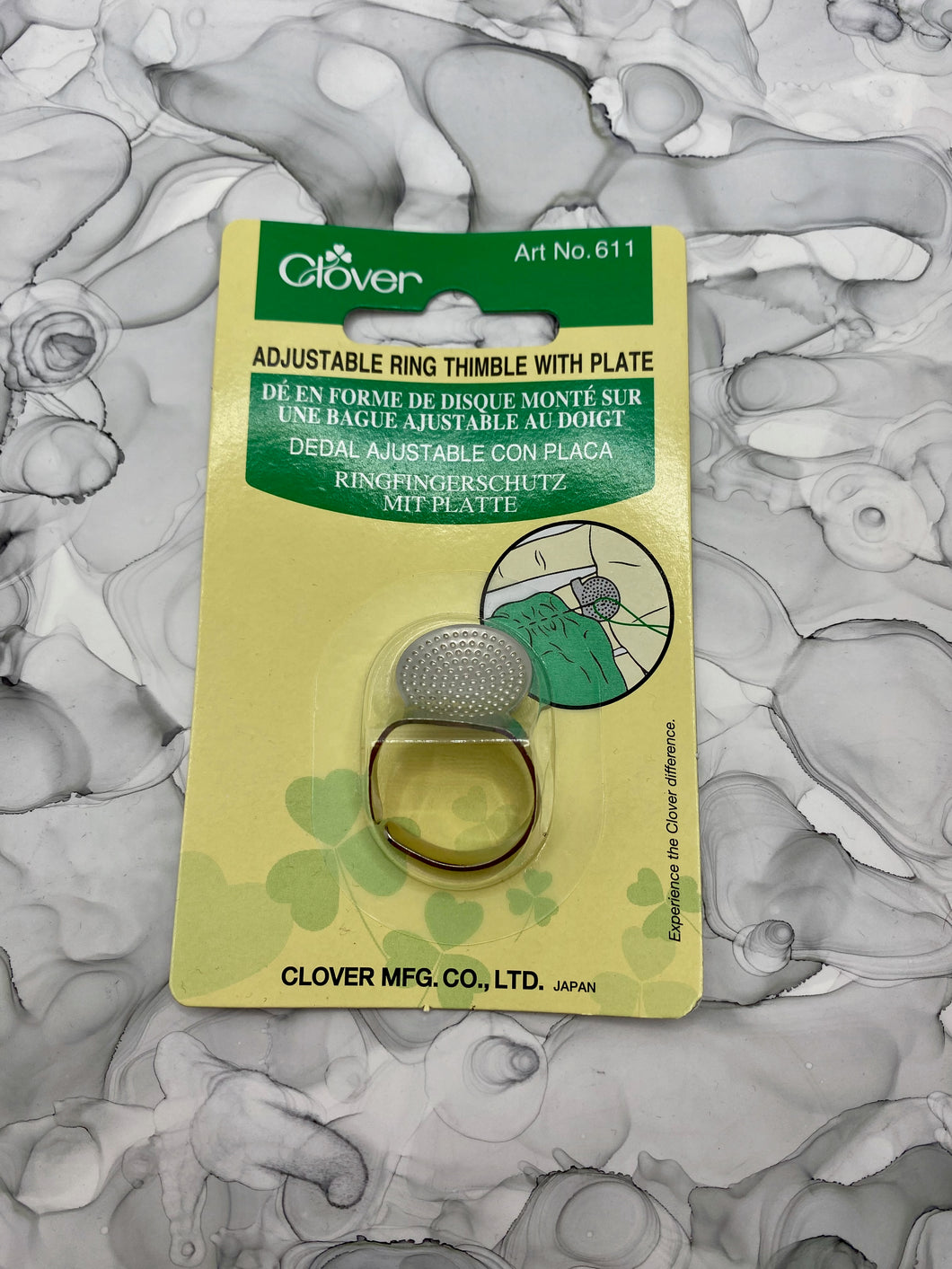 Adjustable Ring Thimble with Plate for Sashiko by Clover