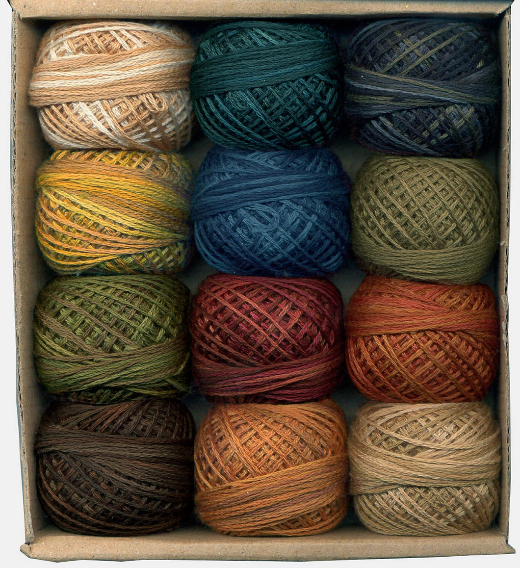 Valdani hand-dyed 3-strand cotton floss set of 12 