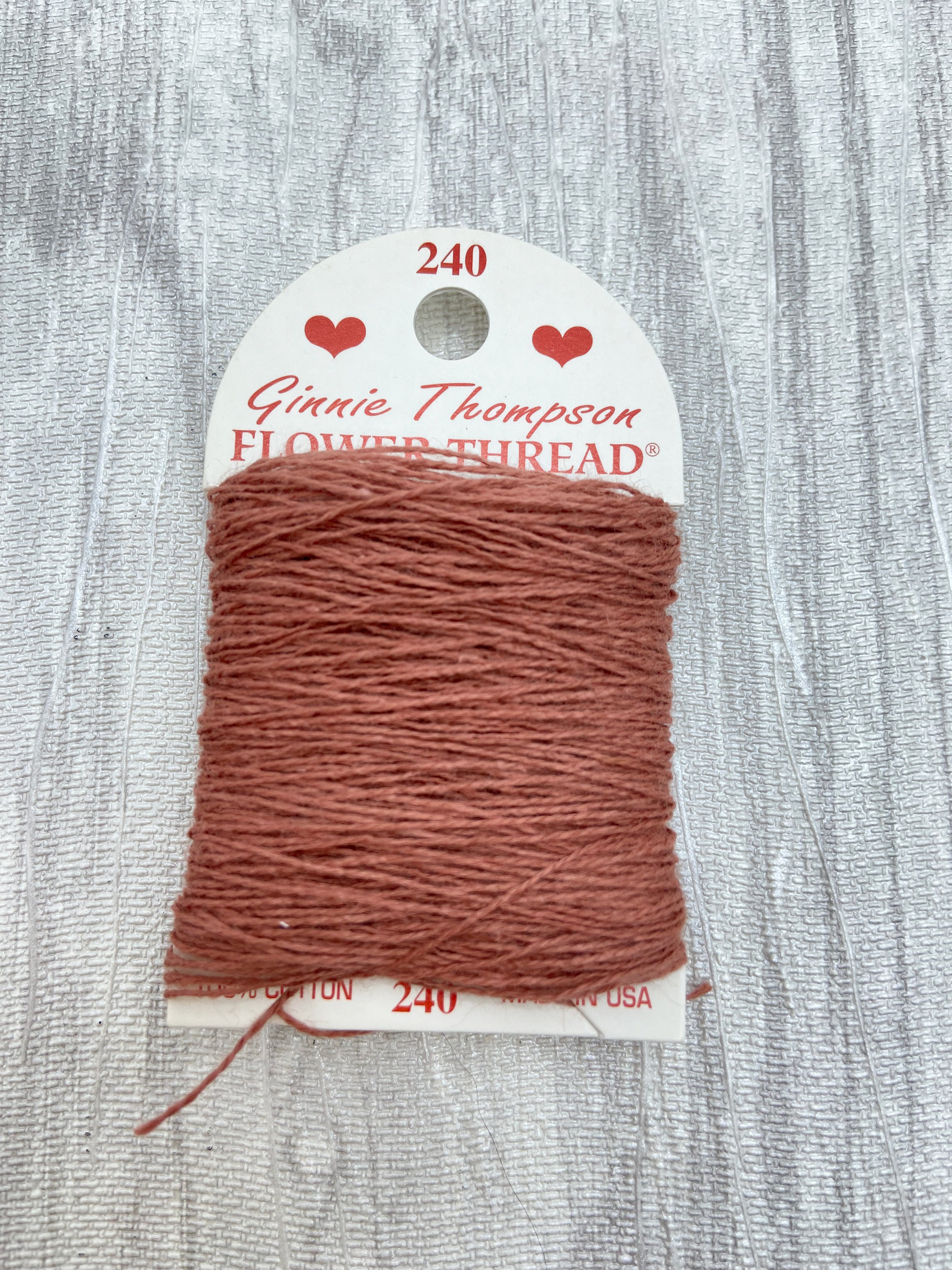 Ginnie Thompson Flower Thread (240) Pink Brown – Seed Stitch Studio