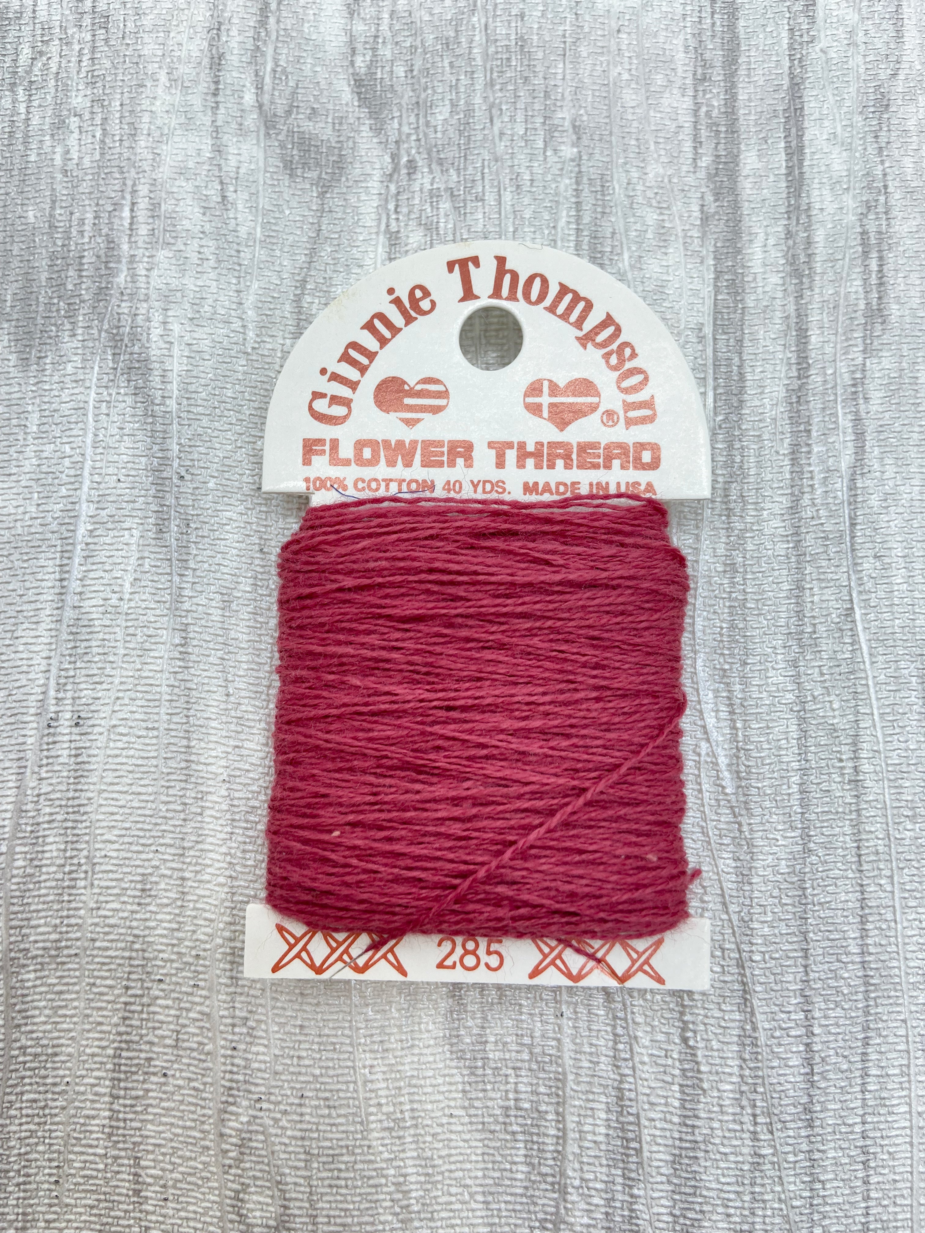 Cranberry (285) Ginnie Thompson Flower Thread – Seed Stitch Studio