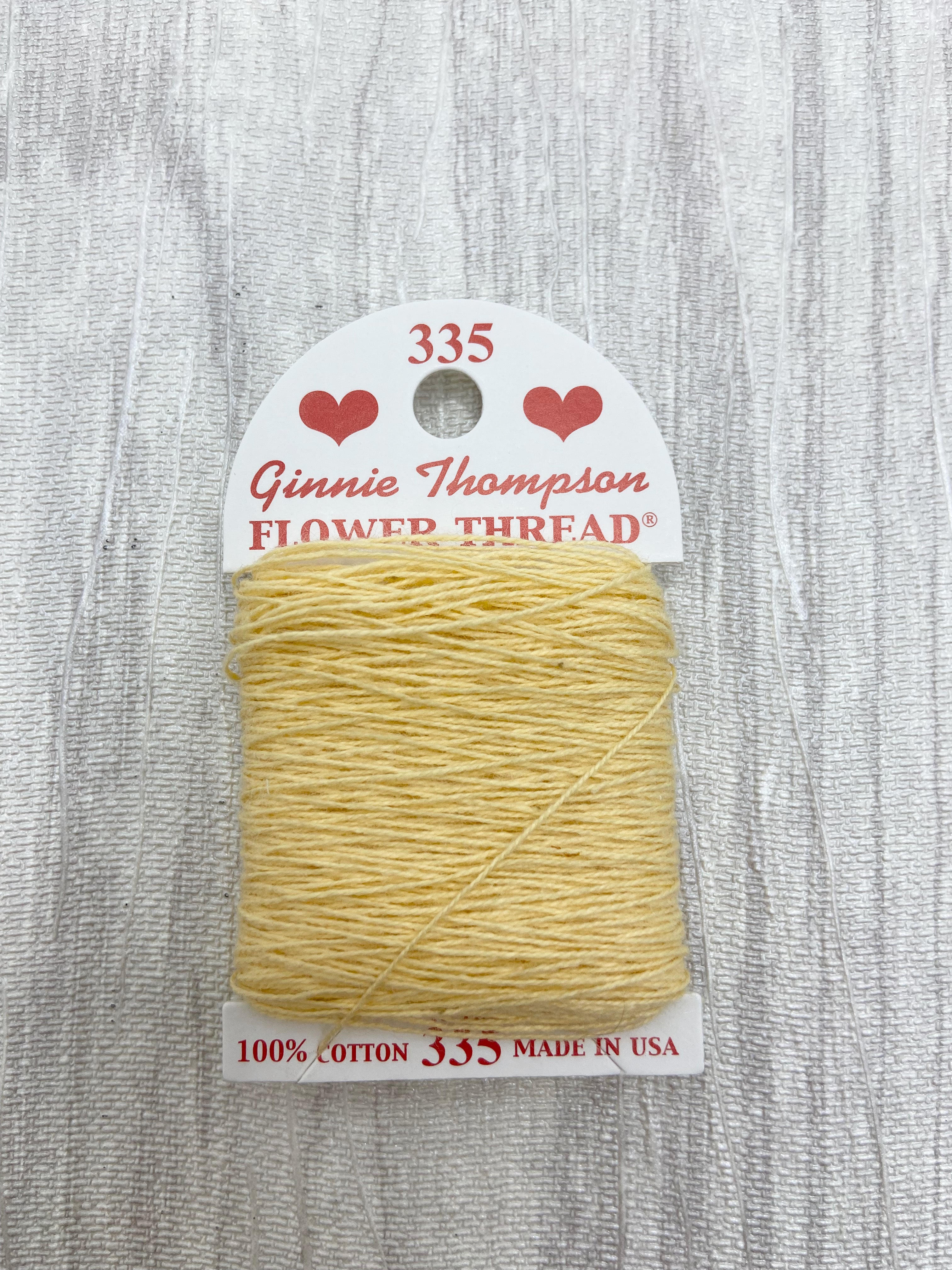 Ginnie Thompson Flower Thread (335) Light Yellow Beige – Seed Stitch Studio