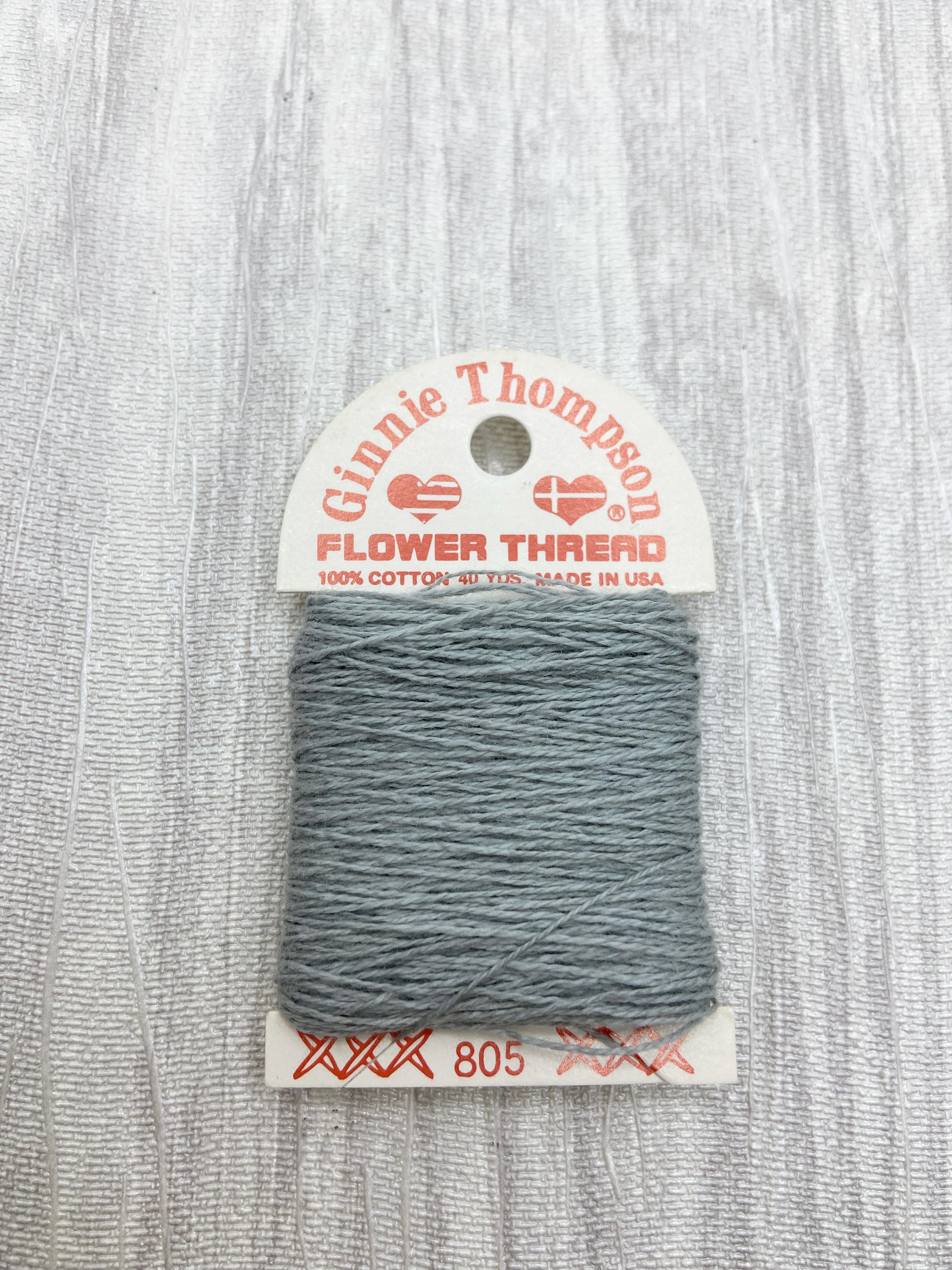 Ginnie Thompson Flower Thread (805) Very Light Grey – Seed Stitch Studio