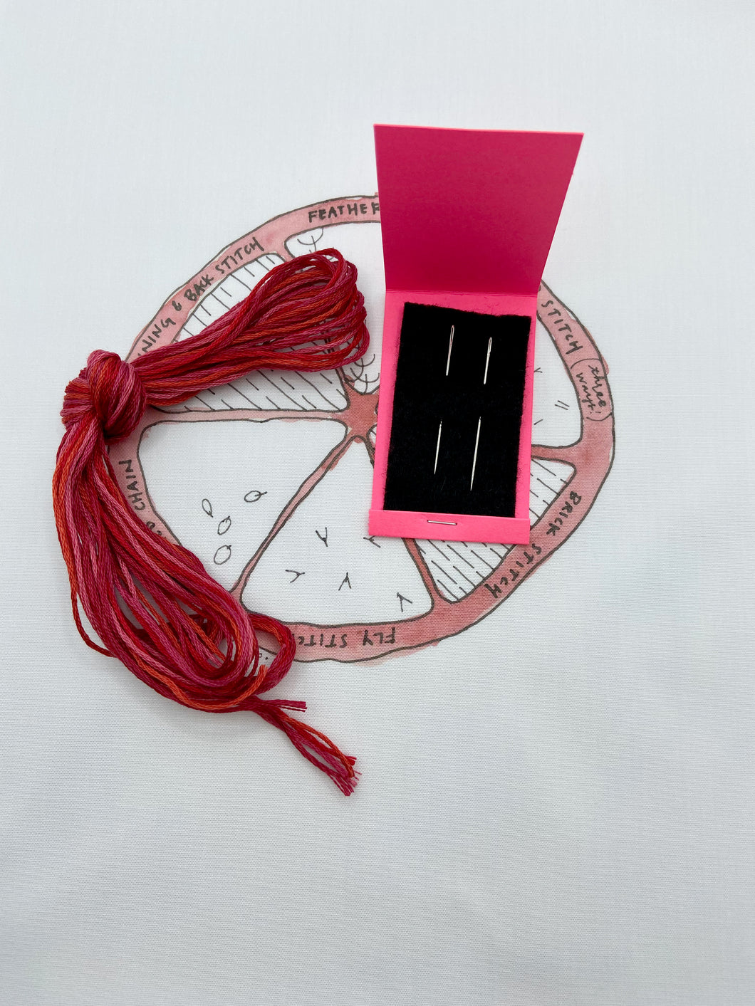 Small Red Citrus Embroidery Kit